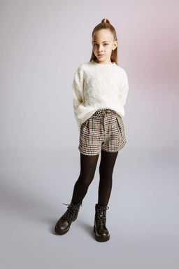 Клетчатые шорты для девочек - Defacto фото 2