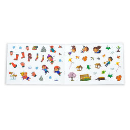 Книжка «111 наклеек. Времена года», 12 стр.