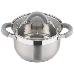 Кастрюля Felicita 2,9л.,из нерж.стали , с. кр. из жаропр.стекла 18*11,5см арт. 009387