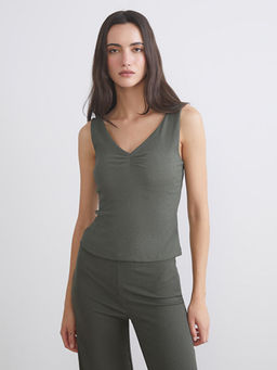 V Yaka Dokulu B?zg?l? Bluz