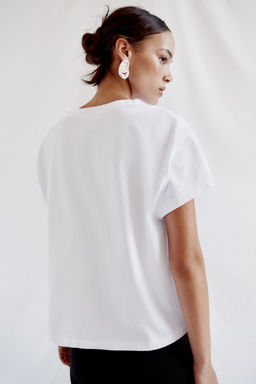 CAMISETA MANGA CORTA / Blanco - Zara фото 4
