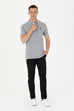 Мужская серая меланжевая базовая футболка - U.s. polo assn фото 4