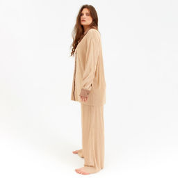 Костюм женский (рубашка, брюки) MINAKU: Casual Collection, цвет кофе, размер 50