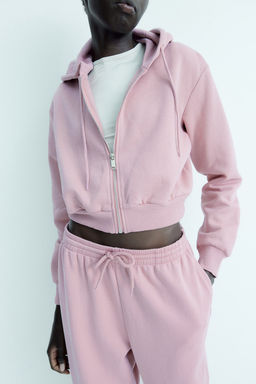 Chaqueta sudadera cropped con capucha y cremallera - H&m фото 2