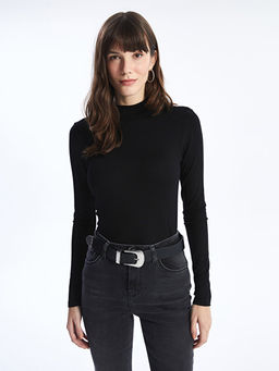 Dik Yaka D?z Uzun Kollu Kad?n Ti??rt