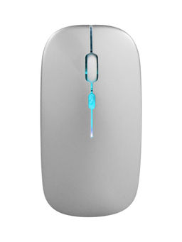 Мышь MB-2.4 беспроводная, оптическая, подсветка, 800-1600 dpi, USB, Bluetooth, серебристая