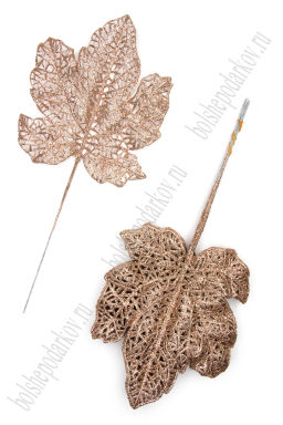 Ветки с глиттером 30*13 см (10 шт) SF-8024, бронза - Больше подарков фото 2