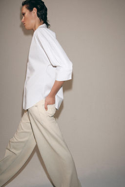 CAMISA ESCOTE PICO ZW COLLECTION / Blanco - Zara фото 12