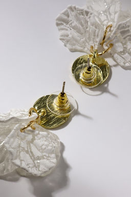 Серьги ассорти «Ветер», бабочка, малые, белые в золоте