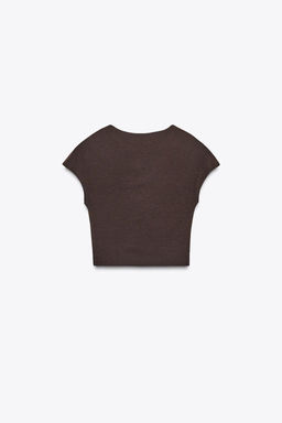 COTTON MODAL CROP T-SHIRT - Zara фото 5