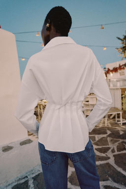 CAMISA POPEL?N PLIEGUES / Blanco - Zara фото 5