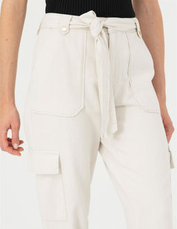 Krem Keten Kar___ml_ Jogger Fit Kanvas Pantolon - Pierre cardin фото 5