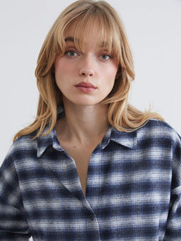 Ekose Oversize Kad?n Oduncu G?mlek