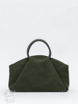 Сумка женская кожаная 1126MF gray green Polina&Eiterou