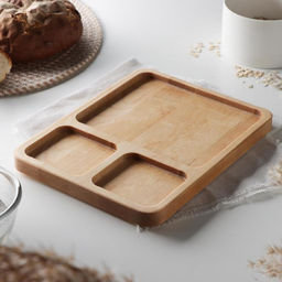 Менажница деревянная квадратная Доляна, 26×20.5×2 см, 3 секции, берёза