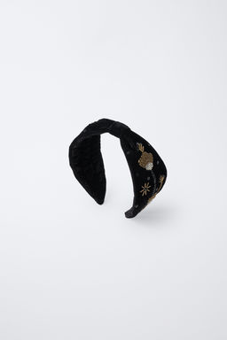 BEADED VELVET HEADBAND