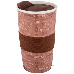 КРУЖКА С СИЛИКОНОВОЙ КРЫШКОЙ КОФЕМАНИЯ 430МЛ