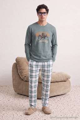 Mint Regular Ekose/Kareli YazД BaskДlД Cep DetaylД Гrme Pijama TakДmД TMNAW26PT00033 Mint Regular Ekose/Kareli YazД BaskДlД Cep DetaylД Гrme Pijama TakДmД TMNAW26PT00033