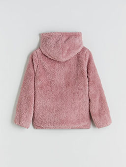 Kap??onlu Pel?? K?z ?ocuk Fermuarl? Sweatshirt