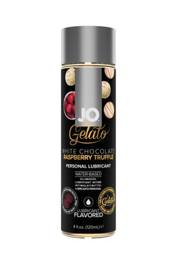 Съедобный лубрикант JO Gelato White Chocolate Raspberry Truffle, белый шоколад и малина, 120 мл