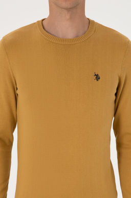 Erkek Slim Fit Bisiklet Yaka Hardal Basic Kazak - U.s. polo assn фото 6