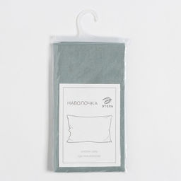 Наволочка Этель 50х70, цвет серо-зеленый, 100% хлопок, бязь 125г/м2  фото 3