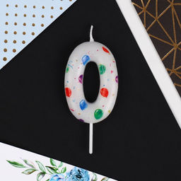 Свеча в торт цифра 0, с шарами - Страна карнавалия фото 3