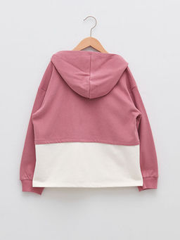 Kap??onlu Bask?l? Uzun Kollu K?z ?ocuk Sweatshirt - Waikiki фото 2