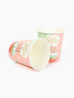 Цена за 10 шт. Стакан одноразовый бумажный «С Днём рождения», 250 мл