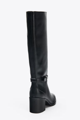 BUCKLE BLOCK HEEL BOOTS - Zara фото 6