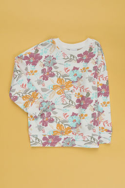 K_z _ocuk Krem Sweatshirt