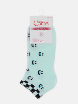 Цена за 2 пары. Носки Короткие CONTE CLASSIC Короткие хлопковые носки бледно-бирюзовый - Conte elegant фото 5