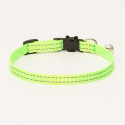 Ошейник кошачий светоотражающий, с серебряным бубенчиком, 19-32 х 1 см, зелёный - Пижон фото 3