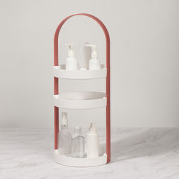 Органайзер для хранения, 3 секции, d=20×50 см, белый, розовый