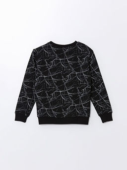 Bisiklet Yaka Bask?l? Uzun Kollu Erkek ?ocuk Sweatshirt - Waikiki фото 3