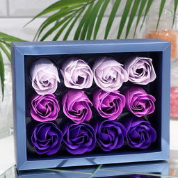 Мыльные розы, фиолетовые оттенки, набор 12 шт. - SB BEAUTY фото 2