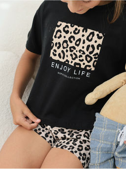 Пижама "Леопард" детская девочка с шортами