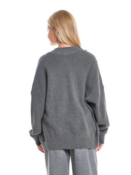 Джемпер оверсайз на молнии для девочки 33-7596 серый