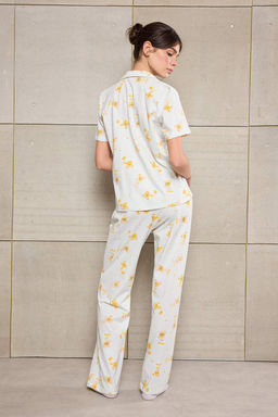 Mavi %100 Pamuklu Ay?c?k Desenli Orme Pijama Tak?m? THMSS26PT00025 - Trendyolmilla фото 4