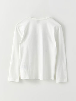 Bisiklet Yaka Bask?l? Uzun Kollu K?z ?ocuk Ti??rt - Waikiki фото 2