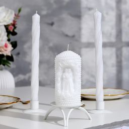 Свеча-цилиндр свадебная Влюбленные, 14х6,5см, белая, 48 ч, домашний очаг - Simaland фото 2