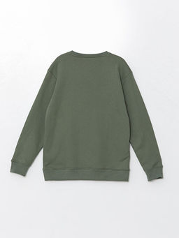 Bisiklet Yaka Uzun Kollu Bask?l? Erkek Sweatshirt - Waikiki фото 2