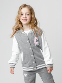 КР 302833/серый меланж к603 жакет (бомбер) для дев