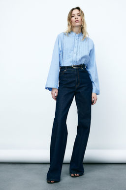 Blusa de algodon con jaretas