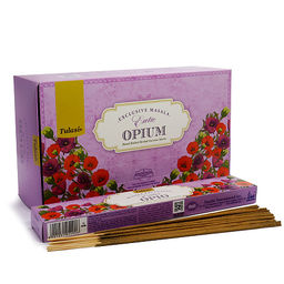 Благовония TULASI Exclusive Masala Exotic Opium блок 12шт светлые с пыльцой