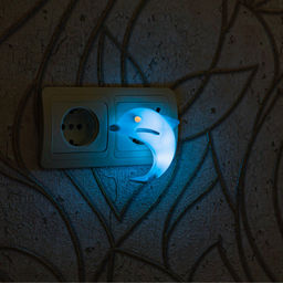 DTL-301-Дельфин/Blue/4LED/0,5W Светильник-ночник. Без выключателя. Блистер