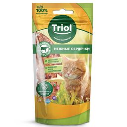 Нежные сердечки из говядины с треской для кошек, 40г