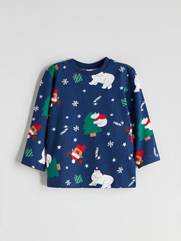 Bisiklet Yaka Y?lba?? Temal? Erkek Bebek Pijama Tak?m?