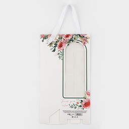 Цена за 5 шт. Пакет-переноска для цветов с пластиковым окном, «Только для тебя», белая, 30 х 12 х 8 см