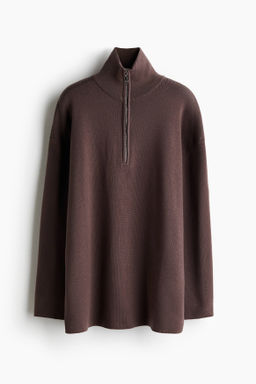 Jersey oversize con media cremallera